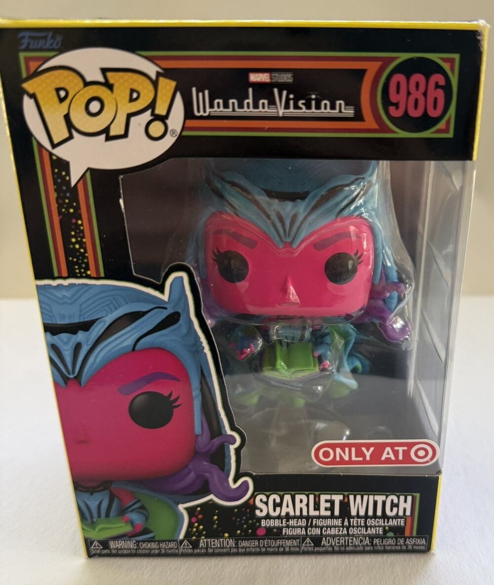 FUNKO POP ! SCARLET WITCH 986 TARGET EXCLUSIVE BLACKLIGHT WANDA VISION J01. NIB